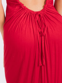 WOMEN'S SLEEVELESS V-NECK OPEN BACK BODYCON MAXI DRESS