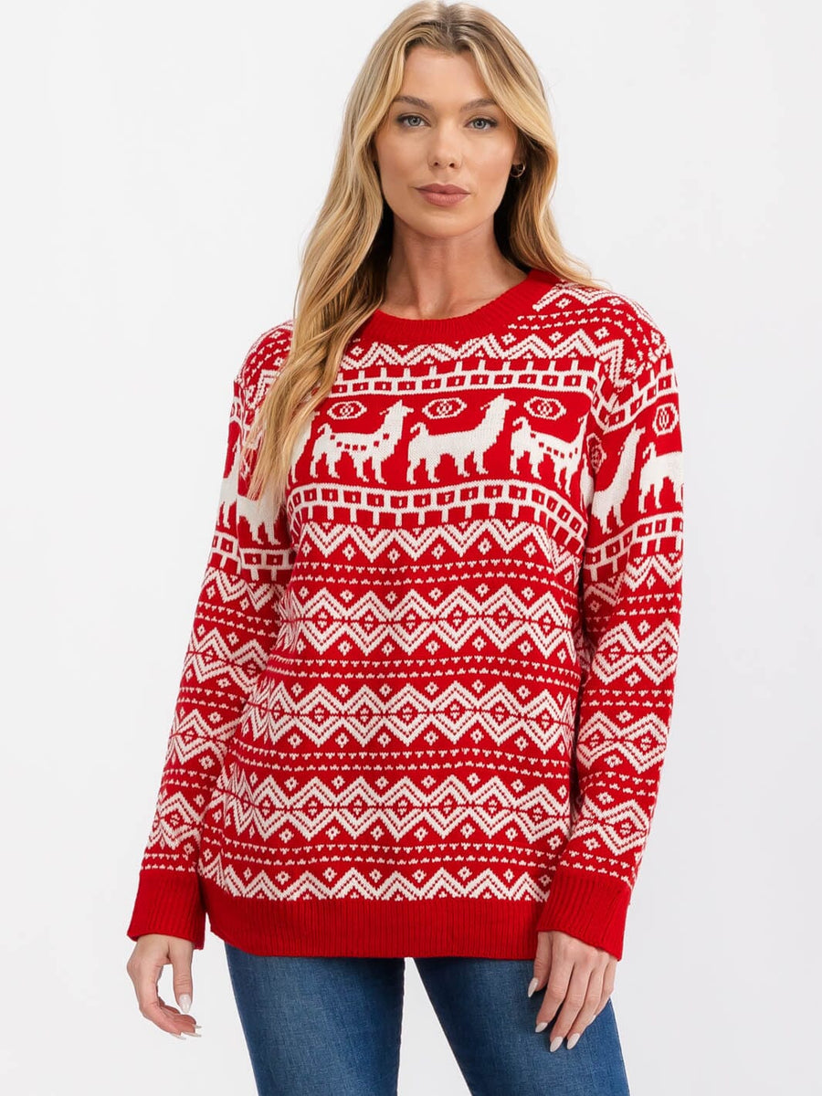 Modern Print Long Sleeve Sweater main image 1