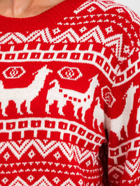 WOMEN'S LONG SLEEVE MULTI PRINT PULLOVER SWEATER