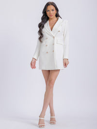 WOMEN'S LONG SLEEVE BUTTON CLOSURE WRAP MINI DRESS