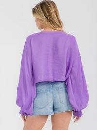 WOMEN'S LONG SLEEVE RUFFLE TIERED BLOUSE