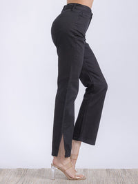 WOMEN'S BUTTON CLOSURE POCKETS WIDE LEG DENIM PANTS