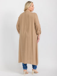PLUS SIZE LONG SLEEVE OPEN FRONT CARDIGAN