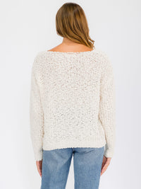 WOMEN'S LONG SLEEVE V-NECK KNIT PULLOVER SWEATER
