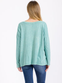 WOMEN'S LONG SLEEVE GRAPHIC WASHED TOP