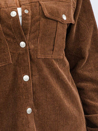 WOMEN'S LONG SLEEVE TOP & BUTTON CLOSURE SKIRT CORDUROY 2PC SET