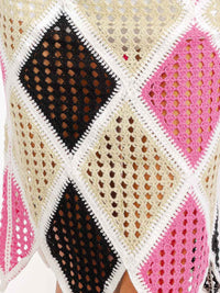 WOMEN'S SLEEVELESS COLORBLOCK BODYCON KNIT MIDI DRESS