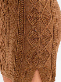 WOMEN'S ELASTIC WAIST KNIT DETAILED MINI SKIRT
