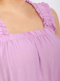 PLUS SIZE SLEEVELESS BACK TIE TUNIC TANK TOP
