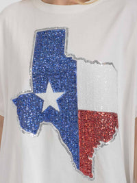 WOMEN'S SHORT SLEEVE HIGH-LOW GRAPHIC PATRIOTIC SHIRT