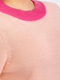 PLUS SIZE LONG SLEEVE COLORBLOCK PULLOVER SWEATER