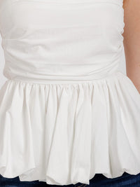 WOMEN'S SLEEVELESS SMOCK PEPLUM TUBE TOP