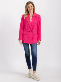 WOMEN'S LONG SLEEVE FRONT POCKETS BUTTON CLOSURE BLAZER