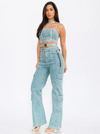 WOMEN'S LONG SLEEVE CARDIGAN & WIDE LEG PANTS KNIT 2PC. SET (Copy)