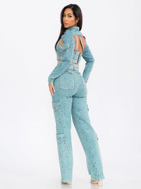 WOMEN'S LONG SLEEVE CARDIGAN & WIDE LEG PANTS KNIT 2PC. SET (Copy)