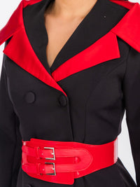 WOMEN'S LONG SLEEVE BUTTON CLOSURE FRONT POCKETS BELTED WRAP MAXI DRESS