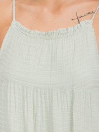 WOMEN'S SLEEVELESS ADJUSTABLE STRAPS TIERED TUNIC MINI DRESS
