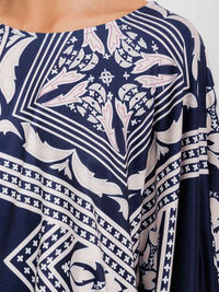 WOMEN'S LONG SLEEVE MULTI PRINT TUNIC BLOUSE
