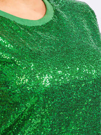 PLUS SIZE SLEEVELESS SEQUINS BLOUSE TOP