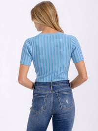 WOMEN'S SHORT SLEEVE RIBBED TOP