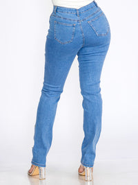 WOMEN'S BUTTON CLOSURE POCKETS CROSS STRETCH DENIM SKINNY JEANS