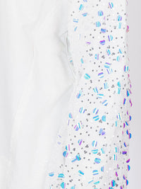 WOMEN'S LONG SEQUINS SLEEVES PULLOVER HIGH-LOW SWEATER