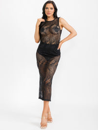 WOMEN'S SLEEVELESS KNIT MAXI COVER UP DRESS