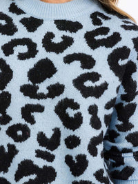 WOMEN'S LONG SLEEVES PULLOVER COLORBLOCK ANIMAL PRINT SWEATER