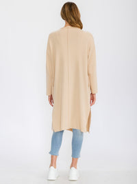 WOMEN'S LONG SLEEVE OPEN FRONT POCKETS DRAPE CARDIGAN