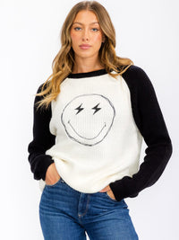 WOMEN'S LONG SLEEVE GRAPHIC COLORBLOCK PULLOVER SWEATER