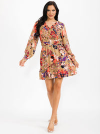 WOMEN'S SHORT SLEEVE BUTTON UP BELTED SATIN MIDI DRESS (Copy)