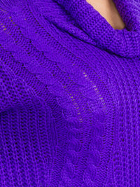 PLUS SIZE LONG SLEEVES PULLOVER TURTLE NECK SWEATER