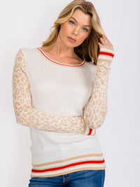 WOMEN'S LONG SLEEVES ANIMAL PRINT TOP