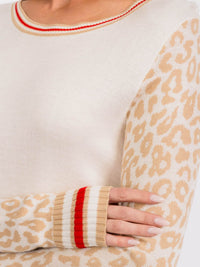 WOMEN'S LONG SLEEVES ANIMAL PRINT TOP