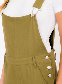WOMEN'S SLEEVELESS POCKETS WIDE LEG DENIM OVERALL