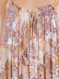 WOMEN'S SLEEVELESS OPEN BACK FLORAL PRINT MAXI DRESS