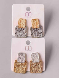 FASHION SILVER & GOLD HANGING EARRINGS