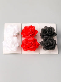 FASHION ASSORTED COLORS RUFFLE HAIR CLIPS WITH SCRUNCHIES