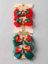 FASHION ASSORTED COLORS HOLIDAY 2PCS SET HAIR CLIPS