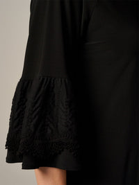 WOMEN'S SHORT RUFFLE SLEEVE TUNIC BLOUSE