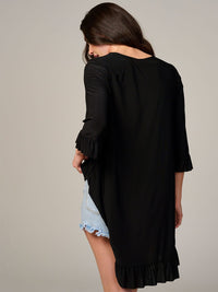 WOMEN'S 3/4 SLEEVE HIGH-LOW TUNIC BLOUSE