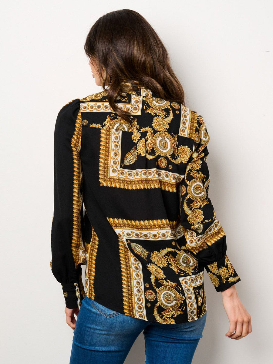 Women Opaque Printed Casual Cotton Buttoned Top