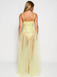 WOMEN'S SLEEVELESS V-NECK STUDS MAXI DRESS