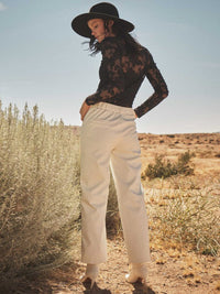 WOMEN'S BUTTON CLOSURE PU PLEATHER WIDE LEG PANTS