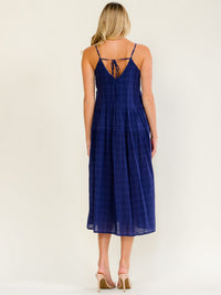 WOMEN'S SLEEVELESS V-NECK OPEN BACK TIERED MAXI DRESS
