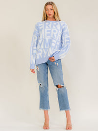 WOMEN'S LONG SLEEVE MERRY FUZZY SWEATER