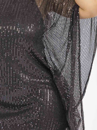 WOMEN'S ONE SHOULDER SEQUINS BODYCON MINI DRESS