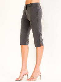 ******WOMEN'S BUTTON CLOSURE FRONT POCKETS STRIPES SHORTS