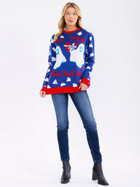 WOMEN'S LONG SLEEVE CHRISTMAS GRAPHIC PULLOVER SWEATER