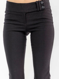 WOMEN'S BUTTON CLOSURE BELL LEGS PANTS